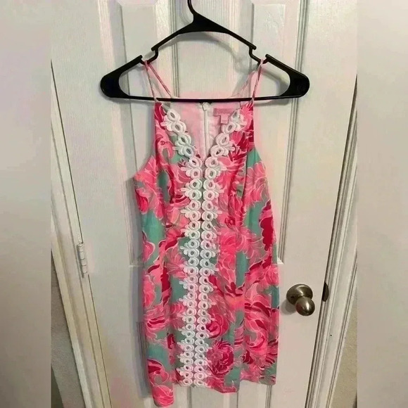 Lily Pulitzer Pear Shift Poolside Blue Love Birds Size 0 - Picture 7 of 7